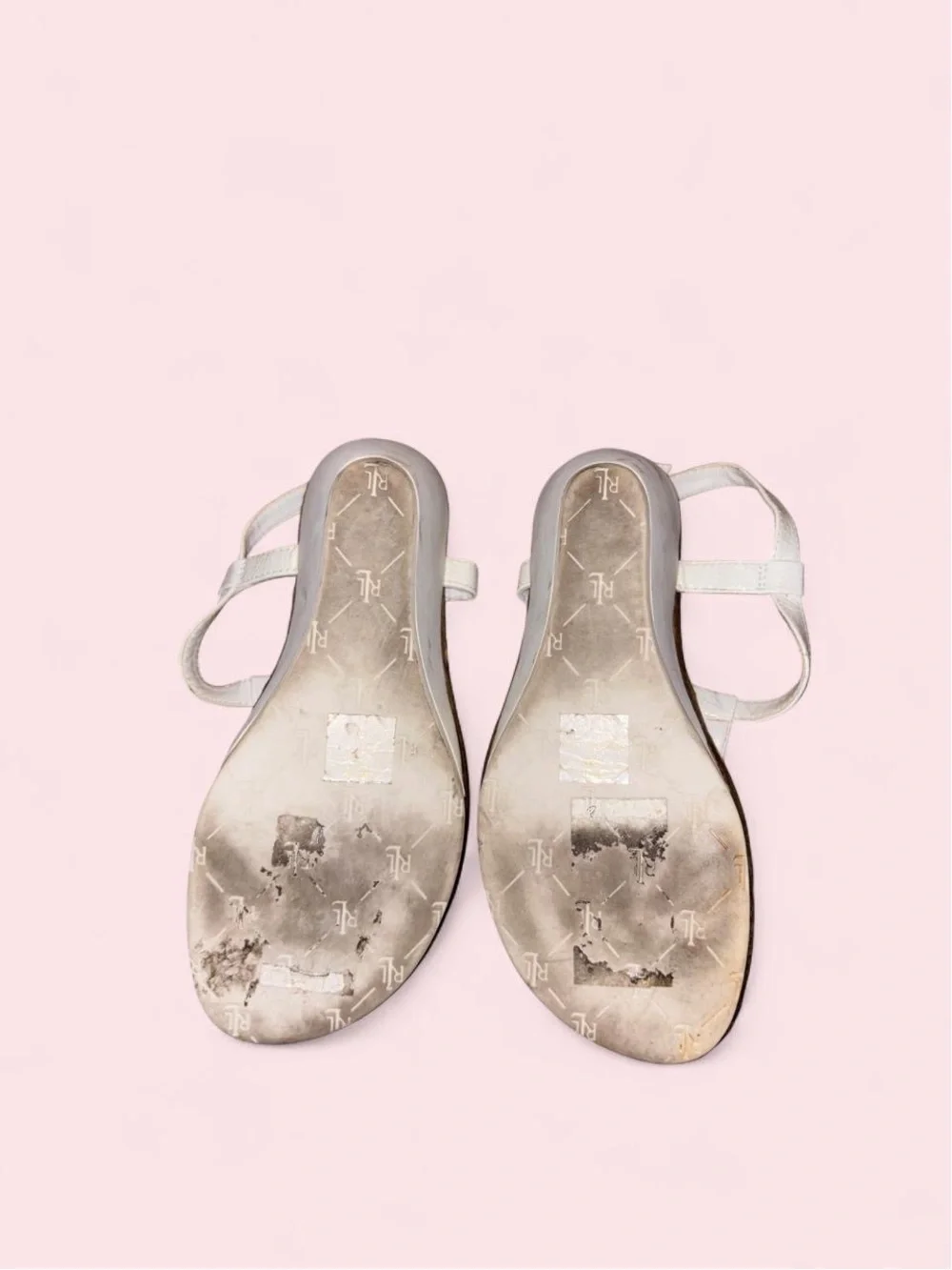 Lauren Ralph Lauren White Cork Thong Sandals